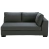 Ausziehbares modulares Sofa mit rechter Armlehne aus Baumwolle schiefergrau